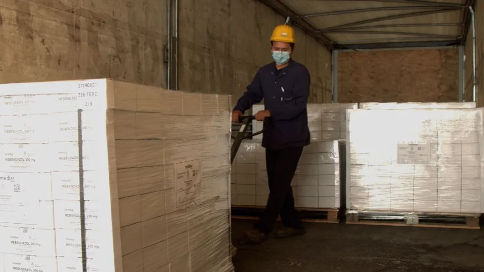 Tercera tanda de medicamentos enviados desde Laboratorios Puntanos al Ministerio de Salud de la Nación