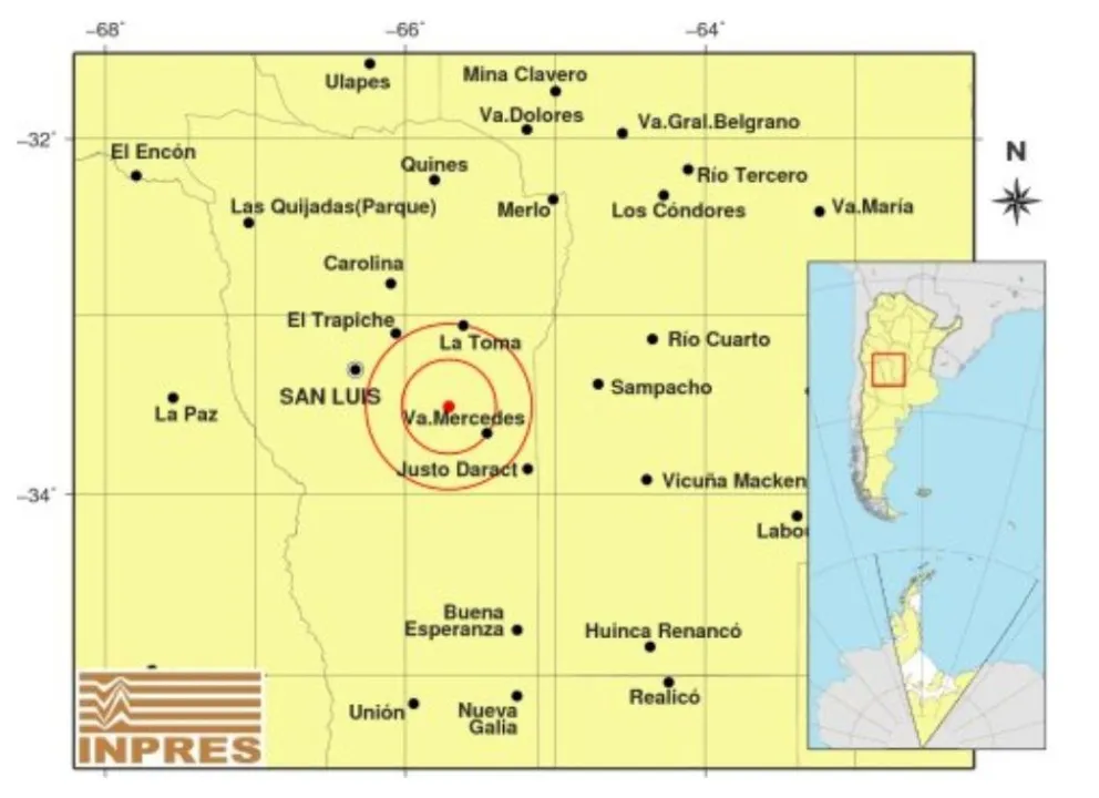 Fuerte temblor se sintió en Villa de Merlo